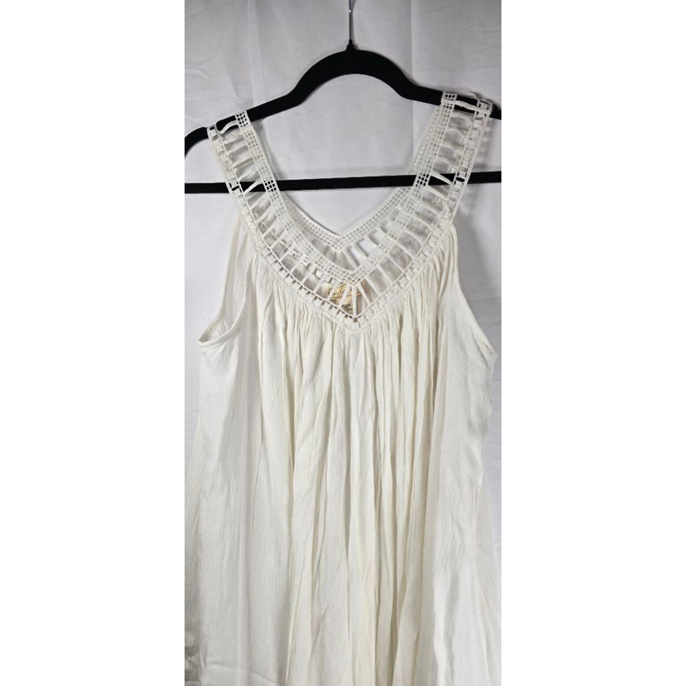 Vintage Flowy Women's Water Lily White Dress, size M